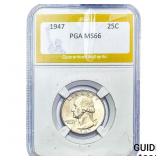 1947 Washington Silver Quarter PGA MS66