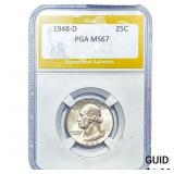 1948-D Washington Silver Quarter PGA MS67