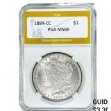 1884-CC Morgan Silver Dollar PGA MS66