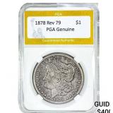 1878 Rev 79 Morgan Silver Dollar PGA Genuine