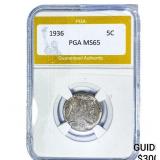 1936 Buffalo Nickel PGA MS65