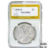 1878-CC Morgan Silver Dollar PGA MS65