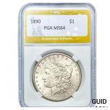 1890 Morgan Silver Dollar PGA MS64