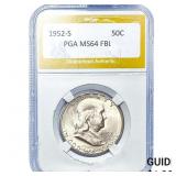 1952-S Franklin Half Dollar PGA MS64FBL