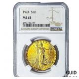 1924 $20 Gold Double Eagle NGC MS63