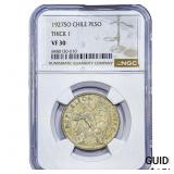 1927 Chile Silver 1 Peso NGC VF30