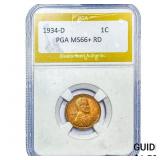 1934-D Wheat Cent PGA MS66+RD