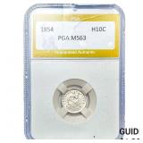 1854 Seated Liberty Half Dime PGA MS63
