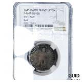 1645 France, Brittany Silver Jeton NGC G4
