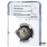 1819-NR Colonial Spain Silver 2 Reales NGC Fine De