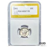 1941 Mercury Silver Dime PGA MS67FB