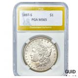 1897-S Morgan Silver Dollar PGA MS65