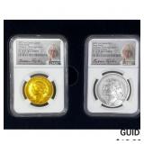 2022 RCM Peace Dollar Set W/Box 1oz Gold&1oz Silve