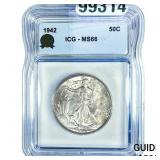 1942 Walking Liberty Half Dollar ICG MS66