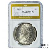 1882-S Morgan Silver Dollar PGA MS65PL