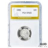 1886 Seated Liberty Dime PGA MS65