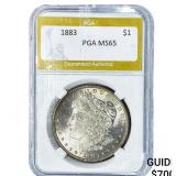 1883 Morgan Silver Dollar PGA MS65