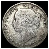 1890 Newfoundland Silver 10 Cents LIGHTLY  CIRCUL