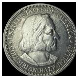 1893 Silver Columbian Half Dollar NEARLY UNCIRCULA