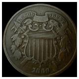 1869 Bronze Two-Cent Piece NEARLY UNCIRCULATED