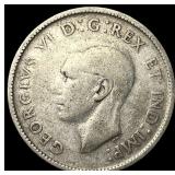1943 Canada Silver 25 Cents LIGHTLY CIRCULATED