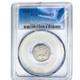 1943-D Mercury Silver Dime PCGS MS64 FB