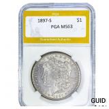 1897-S Morgan Silver Dollar PGA MS63