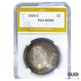 1926-S Silver Peace Dollar PGA MS64