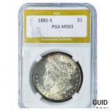 1881-S Morgan Silver Dollar PGA MS63