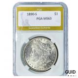 1890-S Morgan Silver Dollar PGA MS63