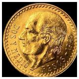 1945 Mexico Gold 2 1/2 Pesos GEM BU
