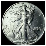 1940-S Silver Walking Liberty Half Dollar NEARLY U