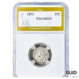 1852 Seated Liberty Dime PGA MS63