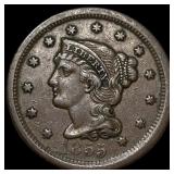 1855 Braided Hair Large Cent NEARLY  UNCIRCULATED