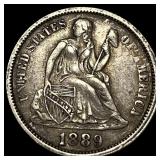1889 Silver Seated Liberty Dime CLOSELY  UNCIRCUL
