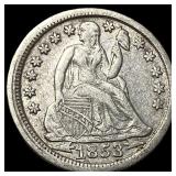 1853 Arrows Seated Liberty Silver Dime  CLOSELY U