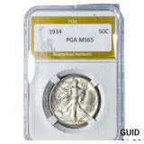 1934 Walking Liberty Half Dollar PGA MS65
