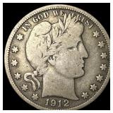 1912-D Silver Barber Half Dollar LIGHTLY CIRCULATE