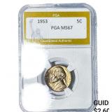 1953 Jefferson Nickel PGA MS67
