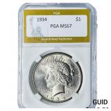 1934 Silver Peace Dollar PGA MS67