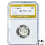 1944-S Mercury Silver Dime PGA MS67+FB