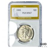 1945 Walking Liberty Half Dollar PGA MS67