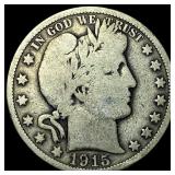 1915 Silver Barber Half Dollar LIGHTLY  CIRCULATE