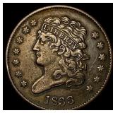 1833 Classic Head Half Cent CLOSELY  UNCIRCULATED