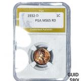 1932-D Wheat Cent PGA MS65RD