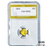 1854 Rare Gold Dollar PGA MS65