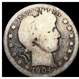 1904-O Barber Quarter NICELY CIRCULATED