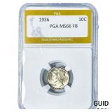 1936 Mercury Silver Dime PGA MS66FB