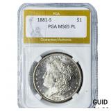 1881-S Morgan Silver Dollar PGA MS65PL