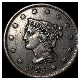1843 Braided Hair Large Cent CLOSELY  UNCIRCULATE